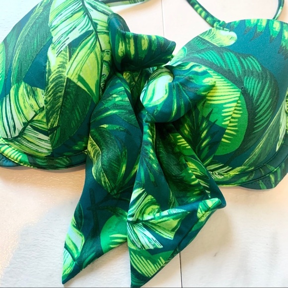 Shade & shore palm leaf green bikini top 34D - Picture 6 of 11